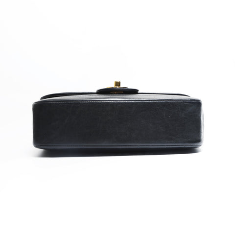 CHANEL No. 2 1991-1994 Lambskin Turnlock Mademoiselle Shoulder Bag black WS23483