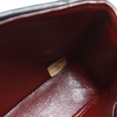 CHANEL No. 2 1991-1994 Lambskin Turnlock Mademoiselle Shoulder Bag black WS23483