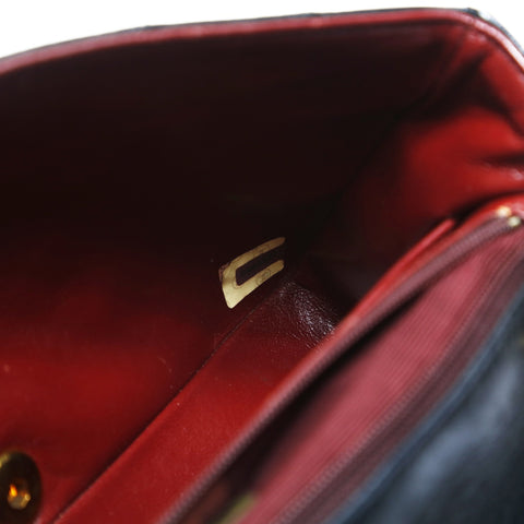 CHANEL No. 1 1989-1991 Full Flap Lambskin Matelasse Chain Shoulder Bag black WS23484