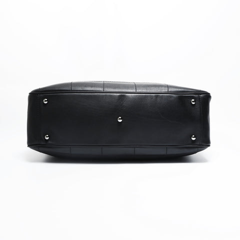 CHANEL No. 7 2002-2003 Chocobar Lambskin Bowling Bag Handbag black WS23486