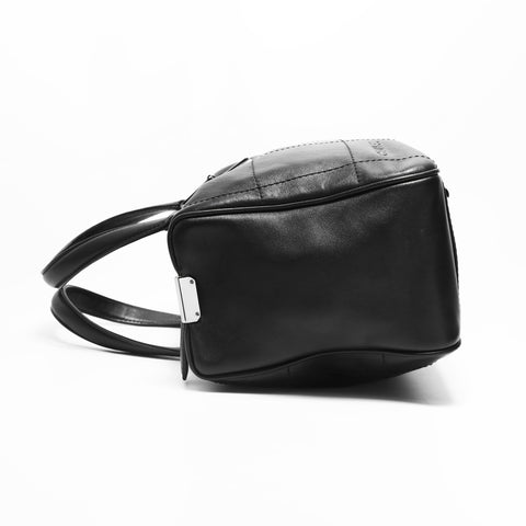 CHANEL No. 7 2002-2003 Chocobar Lambskin Bowling Bag Handbag black WS23486