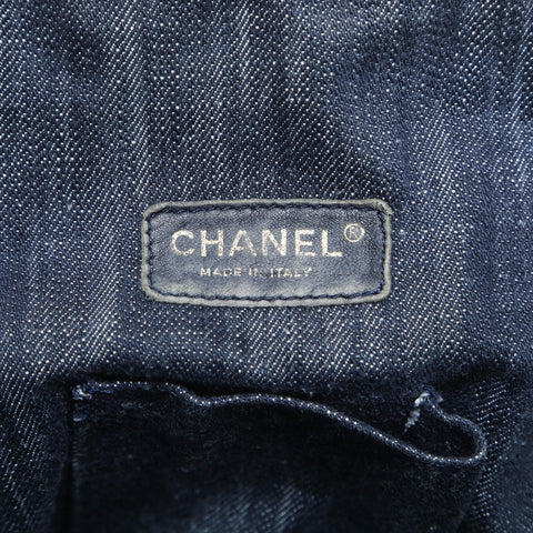 CHANEL 10 series 2005-2006 Denim COCO Mark Tote Bag Navy WS23487