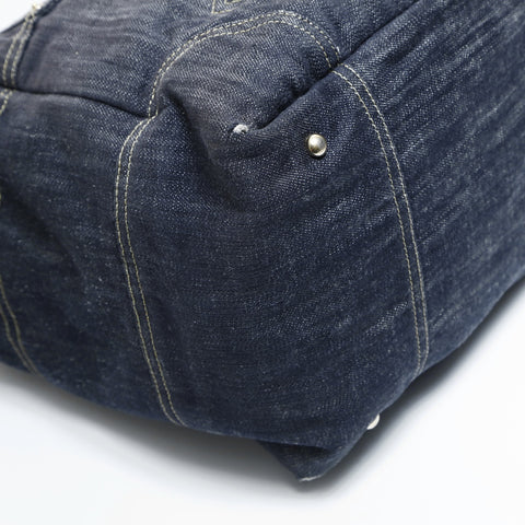 CHANEL 10 series 2005-2006 Denim COCO Mark Tote Bag Navy WS23487