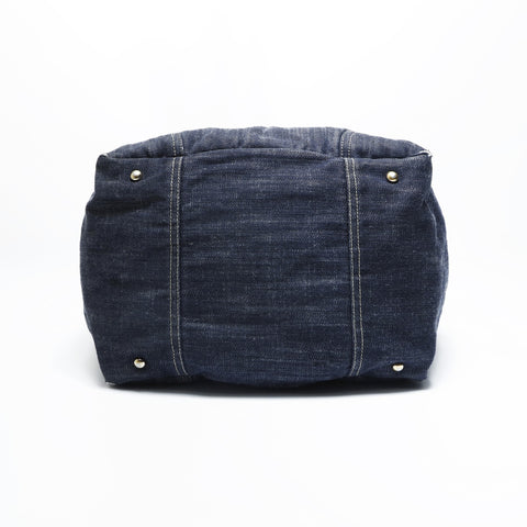 CHANEL 10 series 2005-2006 Denim COCO Mark Tote Bag Navy WS23487