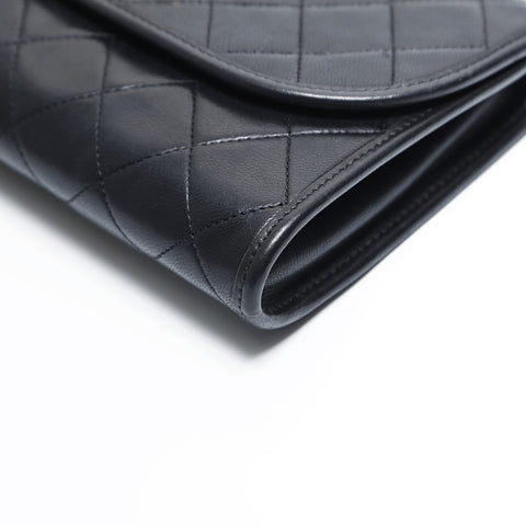 CHANEL Lambskin Mini Pochette Chain with Diamond Stitching Shoulder Bag black WS23490