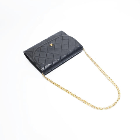 CHANEL Lambskin Mini Pochette Chain with Diamond Stitching Shoulder Bag black WS23490