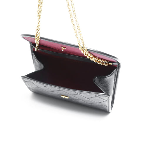 CHANEL Lambskin Mini Pochette Chain with Diamond Stitching Shoulder Bag black WS23490