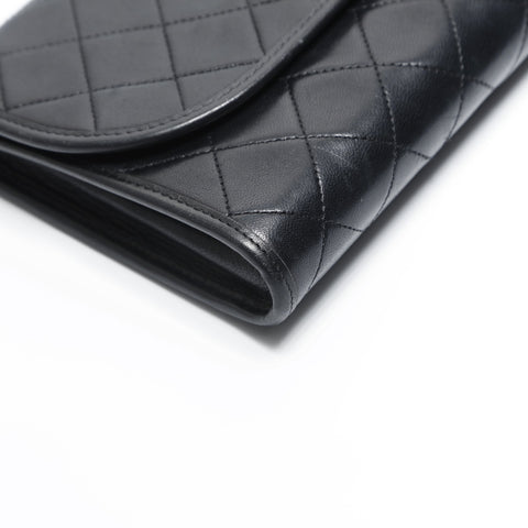 CHANEL Lambskin Mini Pochette Chain with Diamond Stitching Shoulder Bag black WS23490