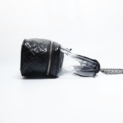 CHANEL 25th series 2018 Matelasse Chain Clear Shoulder Bag black WS23491