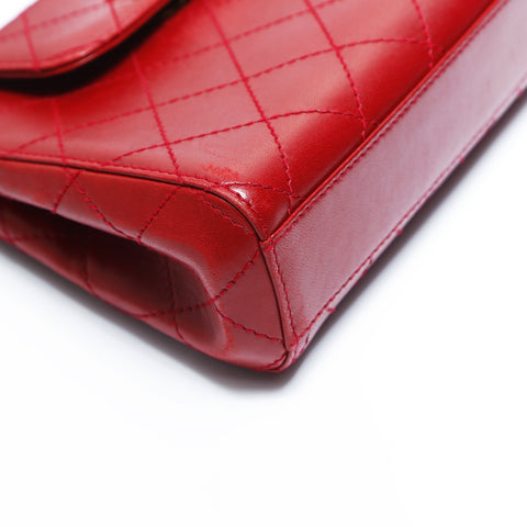 CHANEL No. 5 1997-1999 Lambskin Bicolor Mini Turnlock Handbag Red WS23492