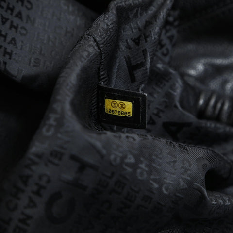 CHANEL 10 series 2005-2006 Coco Cabas Caviar Skin Chain Tote Shoulder Bag black WS23494