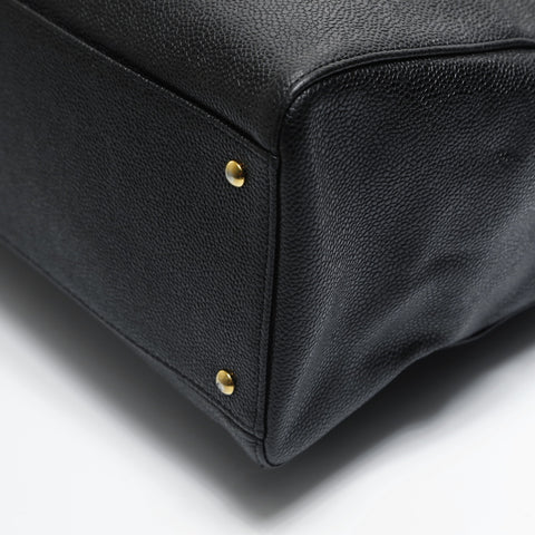 CHANEL No. 5 1997-1999 Caviar Skin Chain Tote Bag with Large COCO Mark Shoulder Bag black WS23495