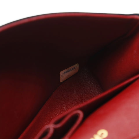 CHANEL No. 2 1991-1994 Lambskin Mini Matelasse 9.1" Classic Double Flap Shoulder Bag black WS23497