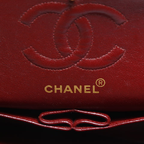 CHANEL No. 2 1991-1994 Lambskin Mini Matelasse 9.1" Classic Double Flap Shoulder Bag black WS23497