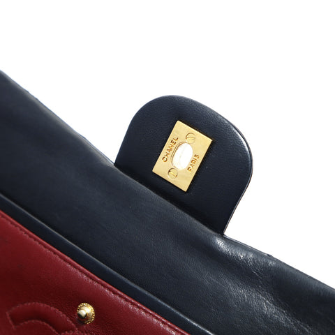 CHANEL No. 2 1991-1994 Lambskin Mini Matelasse 9.1" Classic Double Flap Shoulder Bag black WS23497