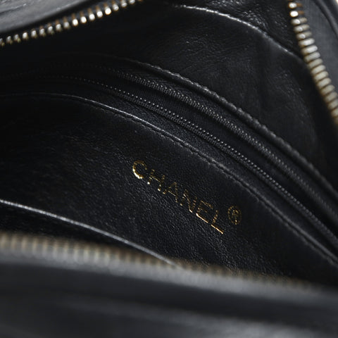 CHANEL No. 3 1994-1996 Turnlock Square Matelasse Lambskin Camera Shoulder Bag black WS23498