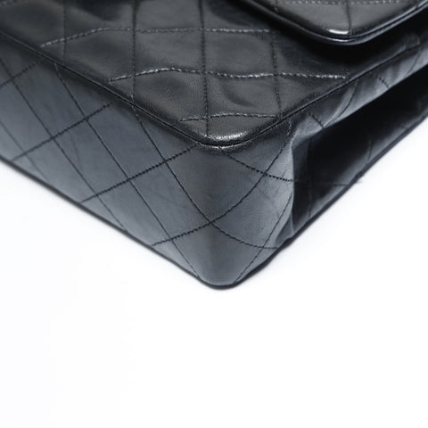 CHANEL No. 1 1989-1991 Classic Double Flap Mini Matelasse Lambskin 9.1" Shoulder Bag black WS23499