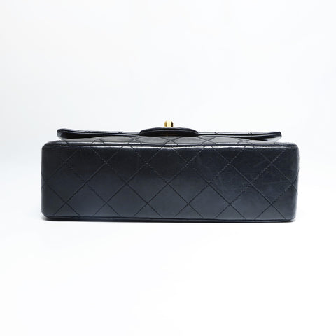 CHANEL No. 1 1989-1991 Classic Double Flap Mini Matelasse Lambskin 9.1" Shoulder Bag black WS23499