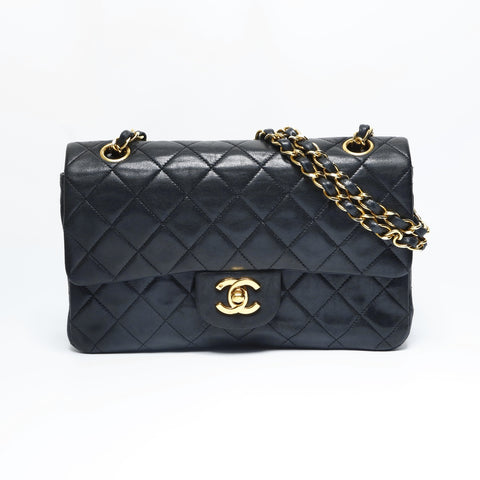 CHANEL No. 1 1989-1991 Classic Double Flap Mini Matelasse Lambskin 9.1