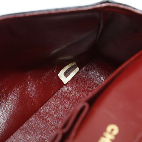 CHANEL No. 1 1989-1991 Classic Double Flap Mini Matelasse Lambskin 9.1" Shoulder Bag black WS23499