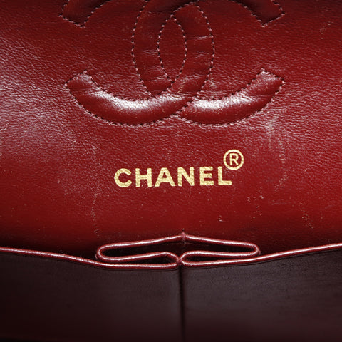 CHANEL No. 1 1989-1991 Classic Double Flap Mini Matelasse Lambskin 9.1" Shoulder Bag black WS23499