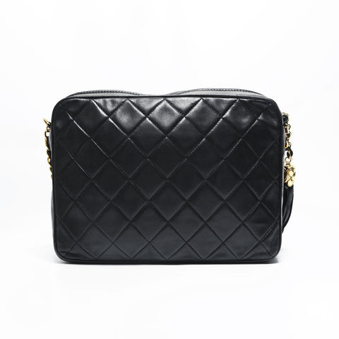 CHANEL No. 2 1992-1994 Diamond Stitch Matelasse Tassel Camera Bag Shoulder Bag black WS23500
