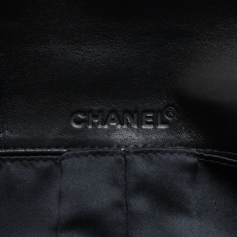 CHANEL No. 6 2000-2002 New Travel Line Chocolate Bar Nylon Canvas Shoulder Bag black WS23502