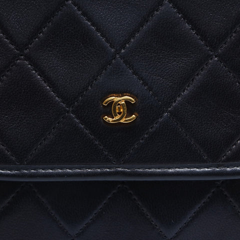 CHANEL Lambskin Mini Pochette Chain with Diamond Stitching Shoulder Bag black WS23503