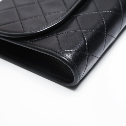 CHANEL Lambskin Mini Pochette Chain with Diamond Stitching Shoulder Bag black WS23503