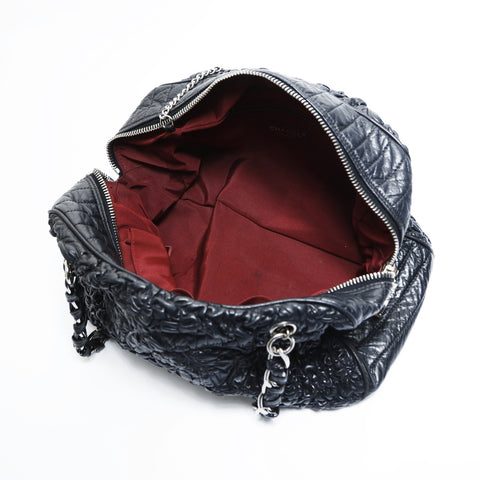 CHANEL No. 11 2006-2008 Deka COCO Mark Chain Lambskin Shoulder Bag black WS23507