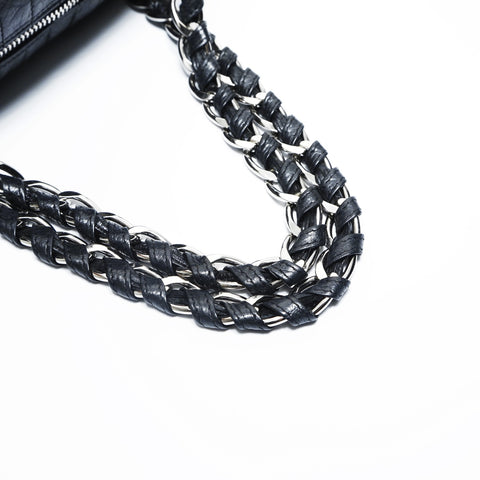 CHANEL No. 11 2006-2008 Deka COCO Mark Chain Lambskin Shoulder Bag black WS23507