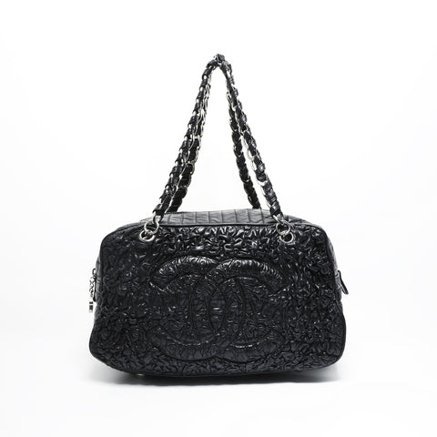 CHANEL No. 11 2006-2008 Deka COCO Mark Chain Lambskin Shoulder Bag black WS23507