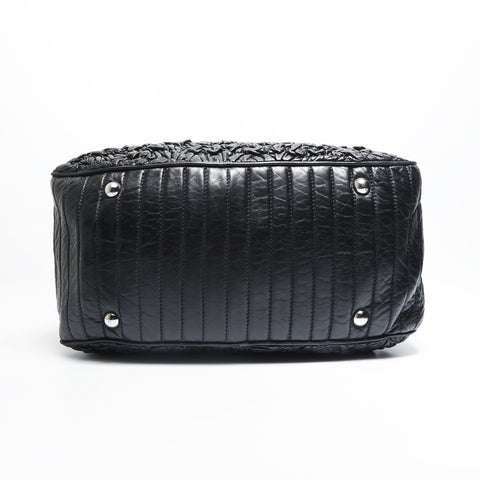 CHANEL No. 11 2006-2008 Deka COCO Mark Chain Lambskin Shoulder Bag black WS23507