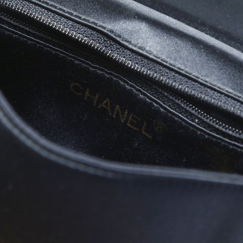 CHANEL No. 5 1997-1999 Satin Beaded Mini Shoulder Bag black WS23508