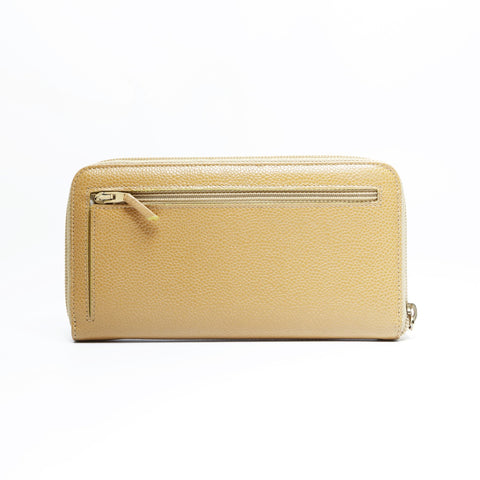 CHANEL No. 9 2004-2005 Caviar COCO Mark Round Zip Purse beige WS23509