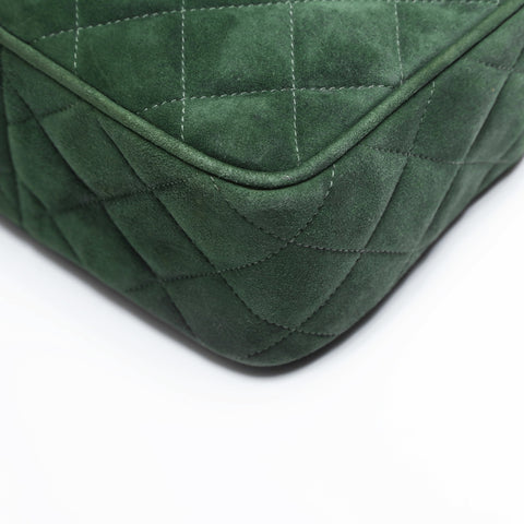 CHANEL Suede Matelasse Chain Tassel Shoulder Bag green WS23513