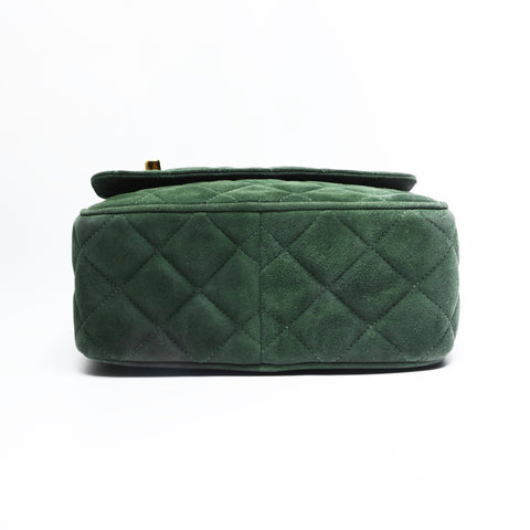 CHANEL Suede Matelasse Chain Tassel Shoulder Bag green WS23513