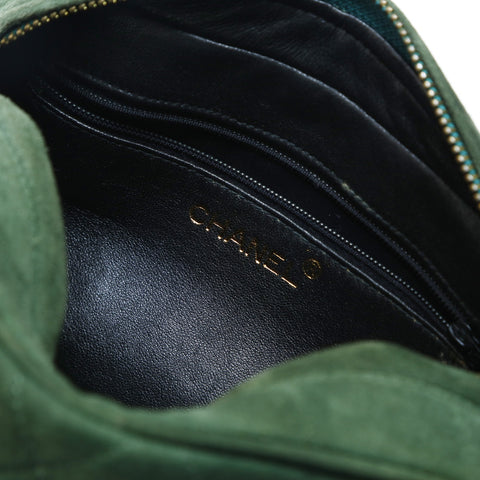 CHANEL Suede Matelasse Chain Tassel Shoulder Bag green WS23513