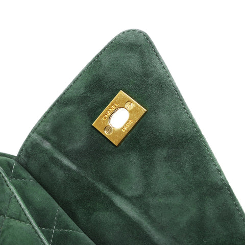 CHANEL Suede Matelasse Chain Tassel Shoulder Bag green WS23513