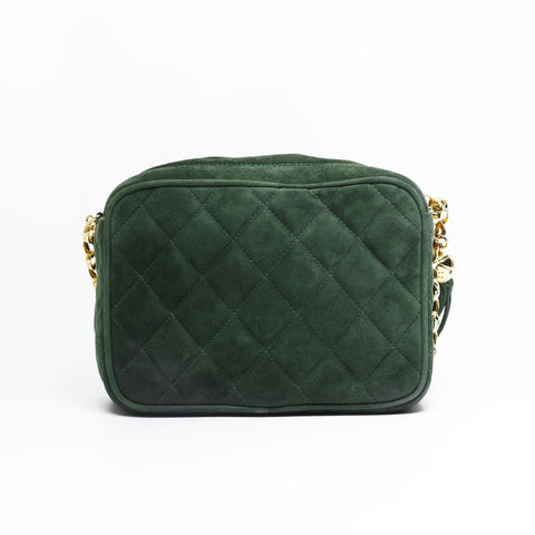 CHANEL Suede Matelasse Chain Tassel Shoulder Bag green WS23513