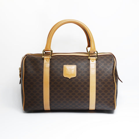 CELINE PVC Macadam Boston bag Brown WS23514