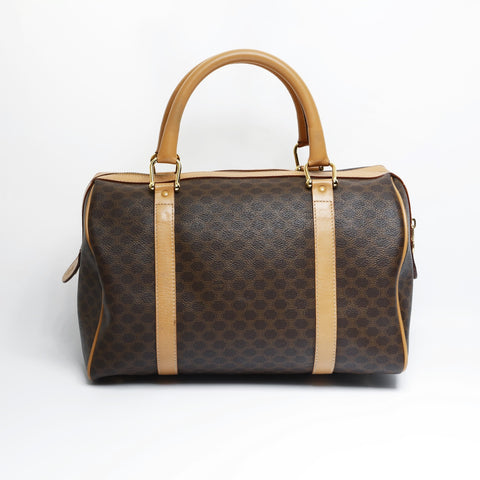 CELINE PVC Macadam Boston bag Brown WS23514