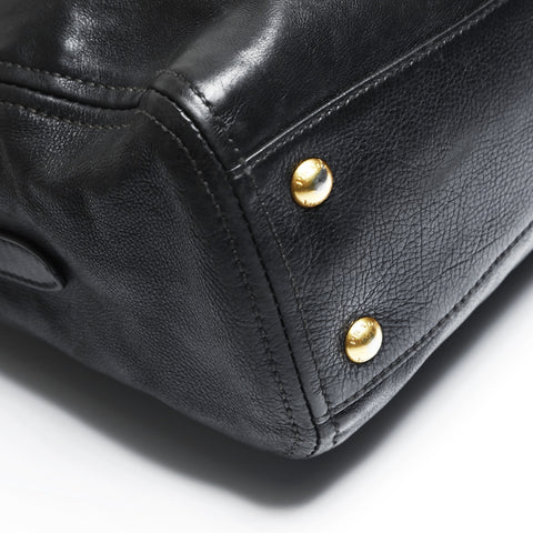 PRADA 2way leather Handbag black WS23515