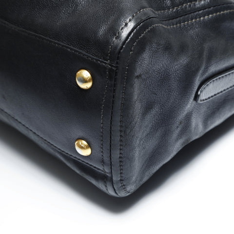 PRADA 2way leather Handbag black WS23515