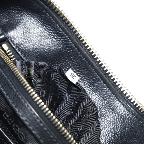 PRADA 2way leather Handbag black WS23515