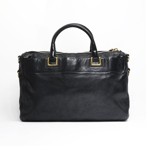 PRADA 2way leather Handbag black WS23515