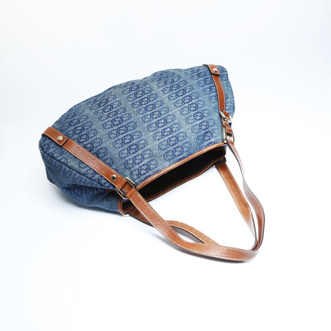 GUCCI Denim GG Canvas Abbey Shoulder Bag Navy WS23516