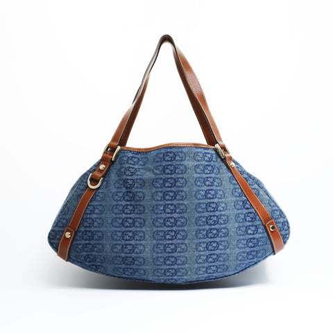 GUCCI Denim GG Canvas Abbey Shoulder Bag Navy WS23516
