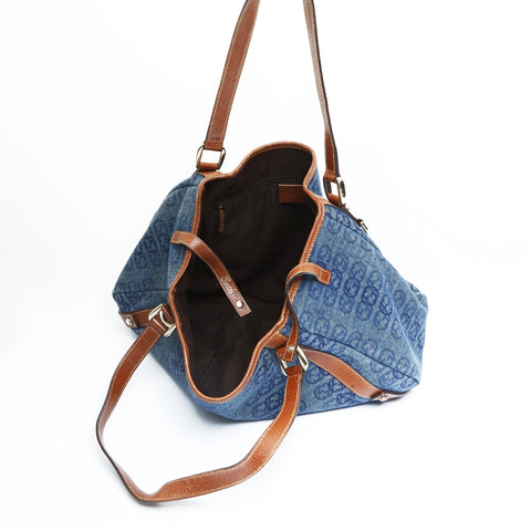 GUCCI Denim GG Canvas Abbey Shoulder Bag Navy WS23516