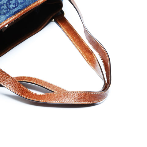 GUCCI Denim GG Canvas Abbey Shoulder Bag Navy WS23516